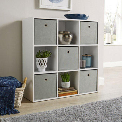 Home Source 9 Cube Storage Bookcase Shelf Unit White