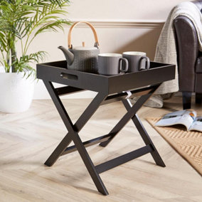 Home Source Alpine Butlers Side Table Black