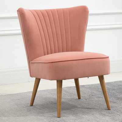 Pink velvet deals cocktail chair