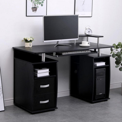 Black two deals drawer desk