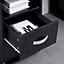 Home Source Apollo 2 Drawer Computer Office Desk with Storage Space Black