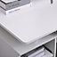 Home Source Apollo 2 Drawer Computer Office Desk with Storage Space White