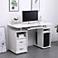 Home Source Apollo 2 Drawer Computer Office Desk with Storage Space White