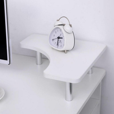 Home Source Apollo 2 Drawer Computer Office Desk with Storage Space White