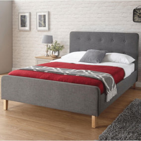 Home Source Ashbourne 4ft6 Double Bed Grey
