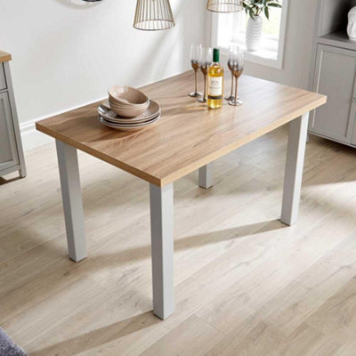 Home Source Avon 1.2m Dining Table Grey and Oak Effect