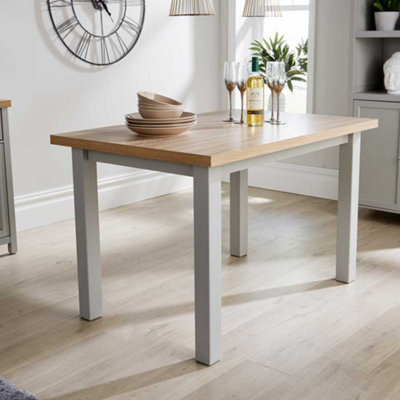 Home Source Avon 1.2m Dining Table Grey and Oak Effect