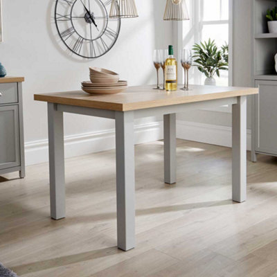 Home Source Avon 1.2m Dining Table Grey and Oak Effect