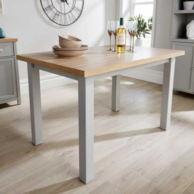 Home Source Avon 1.2m Dining Table Grey and Oak Effect