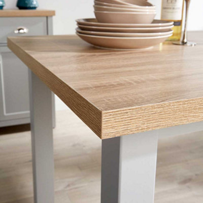 Home Source Avon 1.2m Dining Table Grey and Oak Effect