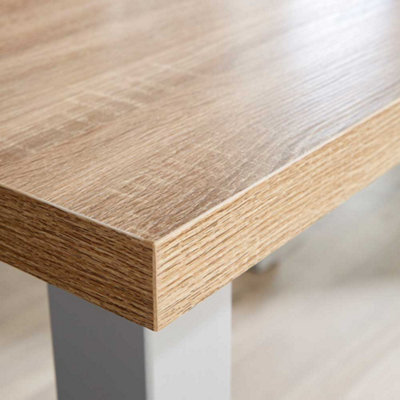 Home Source Avon 1.2m Dining Table Grey and Oak Effect