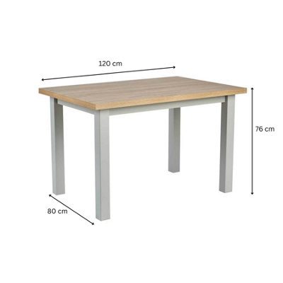 Home Source Avon 1.2m Dining Table Grey and Oak Effect
