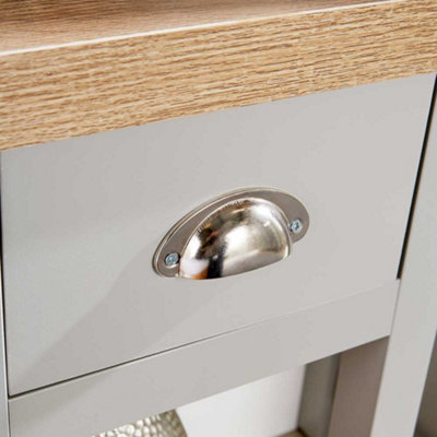 Home Source Avon 1 Drawer Grey Bedside Table Unit