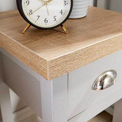 Home Source Avon 1 Drawer Grey Bedside Table Unit