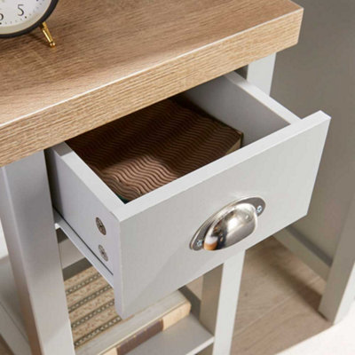 Home Source Avon 1 Drawer Grey Bedside Table Unit