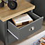 Home Source Avon 2 Drawer Bedside Table Unit Graphite
