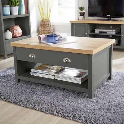 Home Source Avon 2 Drawer Coffee Table Graphite