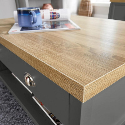 Home Source Avon 2 Drawer Coffee Table Graphite