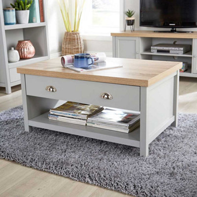 Home Source Avon 2 Drawer Coffee Table Unit Grey