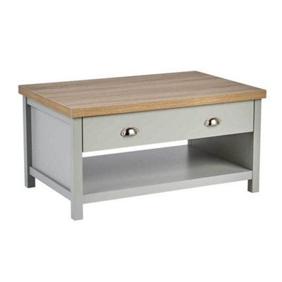 Home Source Avon 2 Drawer Coffee Table Unit Grey