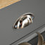 Home Source Avon 2 Drawer Hallway Console Table Graphite Grey