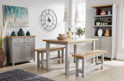 Home Source Avon 2 Drawer Hallway Console Table Grey