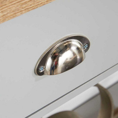 Home Source Avon 2 Drawer Hallway Console Table Grey
