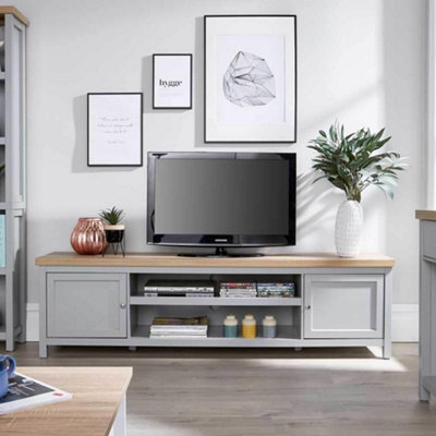 Wide grey tv deals unit