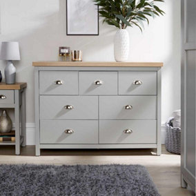 Home Source Avon 7 Drawer Chest Grey