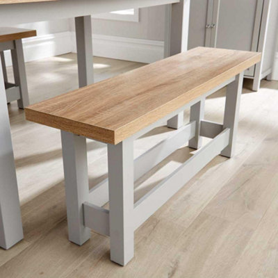 Home Source Avon Dining Table and Bench Set Grey DIY at B Q