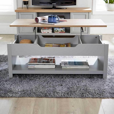 Lift top coffee table deals grey wash