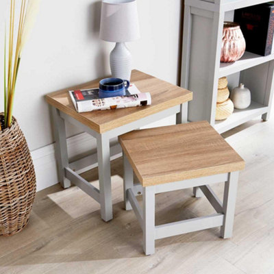 Home Source Avon Nest of 2 Tables Set Grey