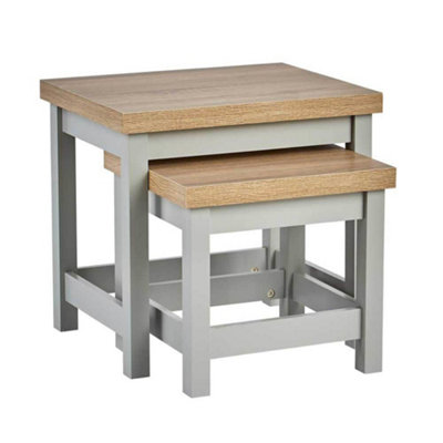 Home Source Avon Nest of 2 Tables Set Grey