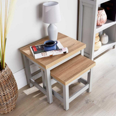 Home Source Avon Nest of 2 Tables Set Grey
