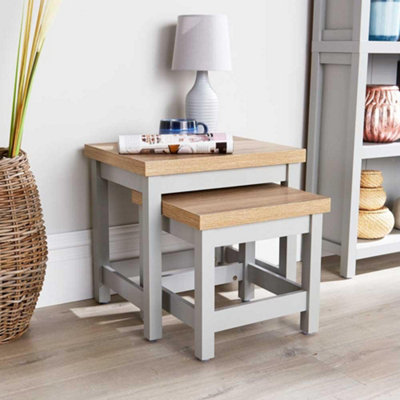 Home Source Avon Nest of 2 Tables Set Grey