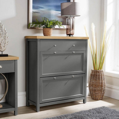 Grey shoe storage cabinet sale