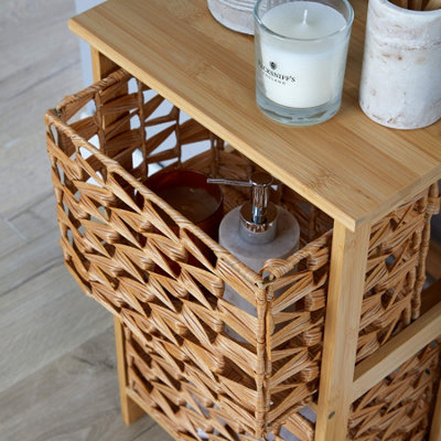 Home Source Bacton 2 Drawer Bamboo Storage Chest