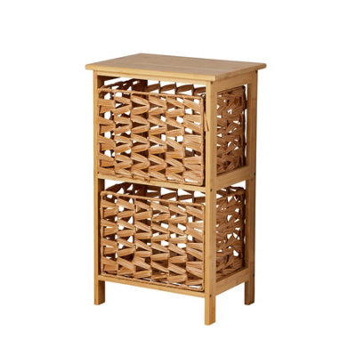 Home Source Bacton 2 Drawer Bamboo Storage Chest