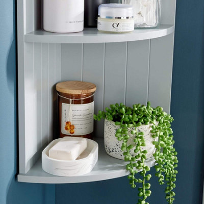 Home Source Bathroom Kitchen Corner Storage Shelf - Grey
