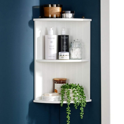 Home Source Bathroom Kitchen Corner Storage Shelf - White