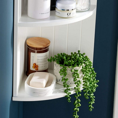 Home Source Bathroom Kitchen Corner Storage Shelf White