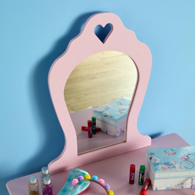 Home Source Belle Kids Dressing Table & Stool in Pink