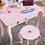 Home Source Belle Kids Dressing Table & Stool in Pink