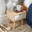 Home Source Boden 1 Drawer Bedside Table Unit White and Oak