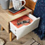 Home Source Boden 1 Drawer Bedside Table Unit White and Oak