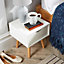 Home Source Boden 1 Drawer Bedside Table Unit White
