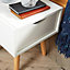 Home Source Boden 1 Drawer Bedside Table Unit White