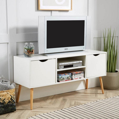 Home Source Boden 2 Door TV Stand Unit Oak Effect