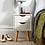 Home Source Boden 2 Drawer Bedside Table Unit White