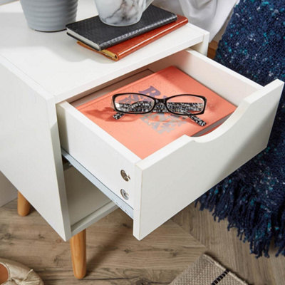Home Source Boden 2 Drawer Bedside Table Unit White